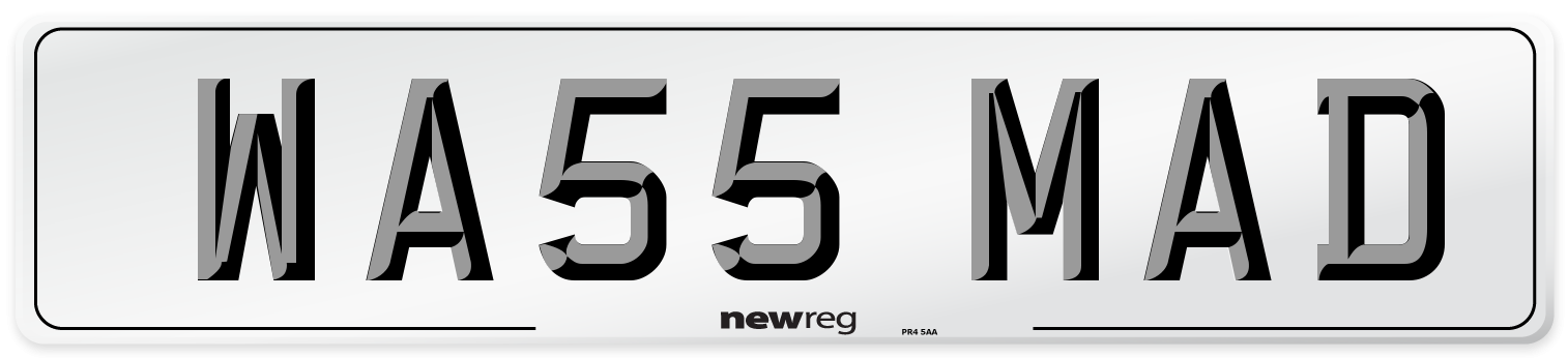 WA55 MAD Number Plate from New Reg